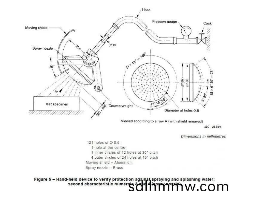 IEC 60529 IPX3/4 handheld brass water spray/splashing nozzles3 IEC 60529 IPX3/4 handheld brass water spray/splashing nozzles3